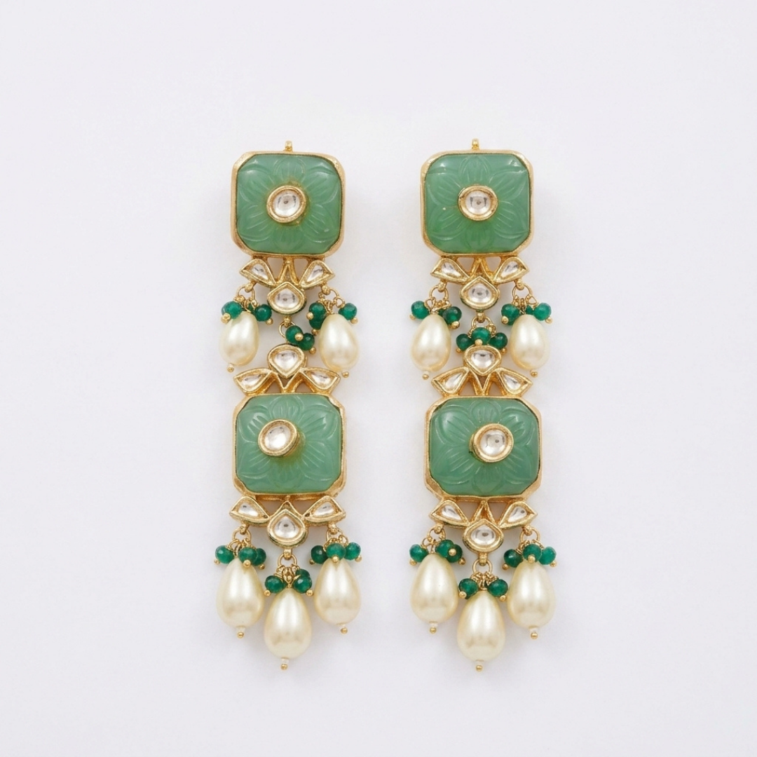 Royal Green Kundan Statement Necklace