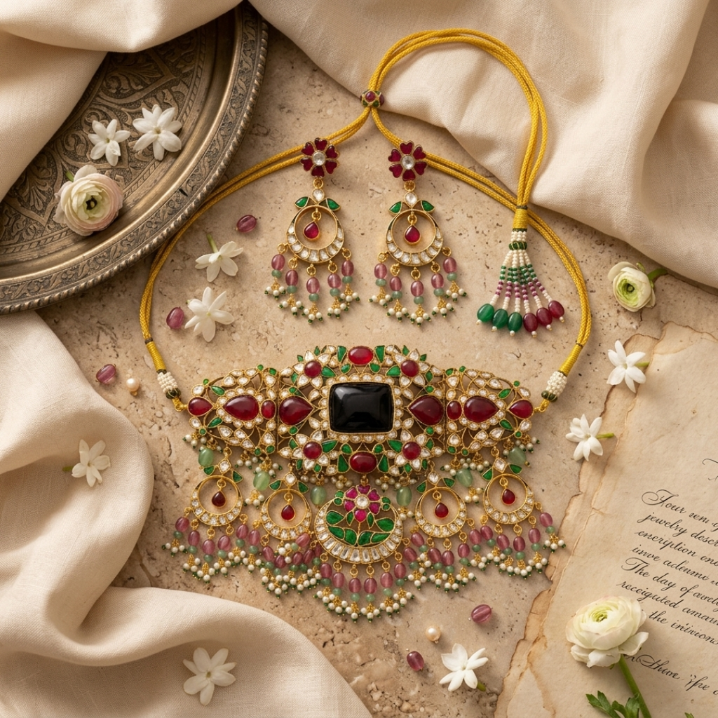Royal Meenakari  Stone Choker Set
