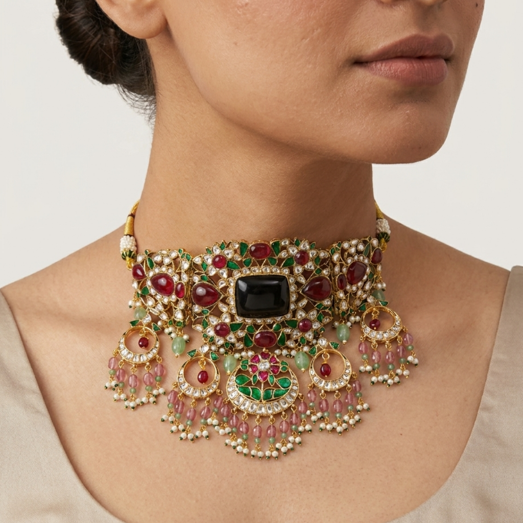 Royal Meenakari  Stone Choker Set