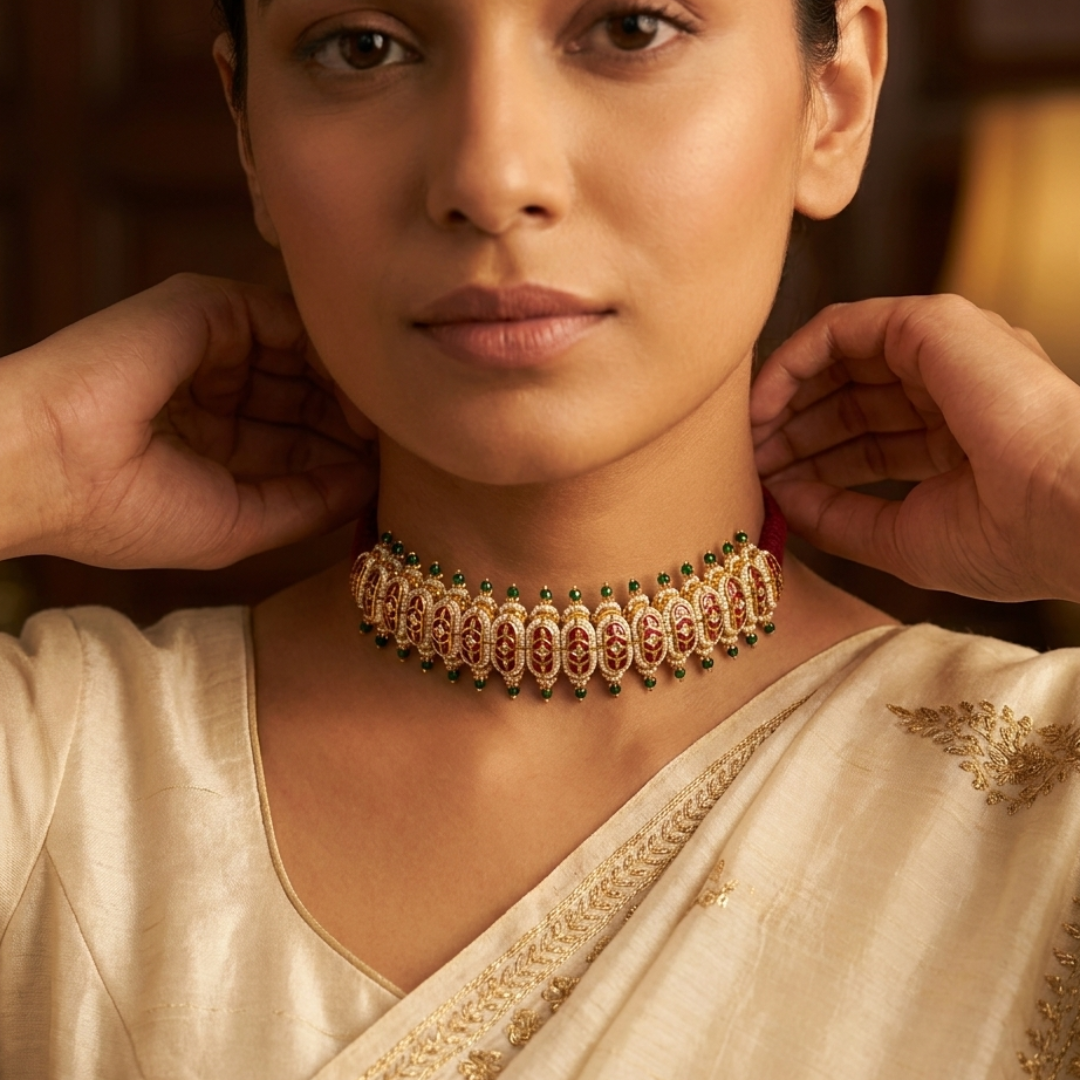 Royal Meenakari Heritage Choker Set