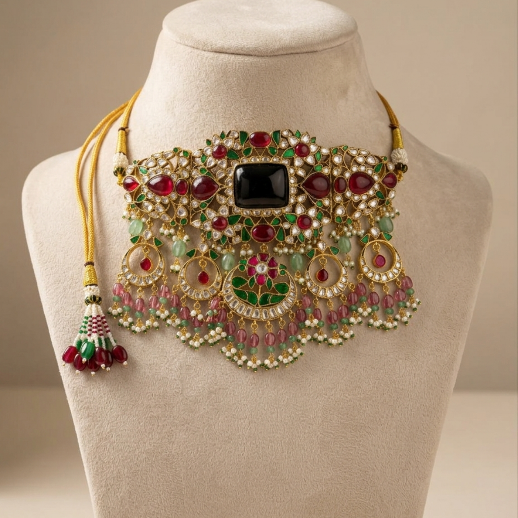 Royal Meenakari  Stone Choker Set