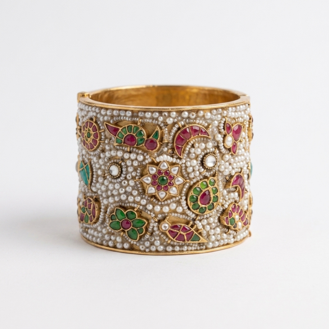 Pearl & Stone Studded Kada