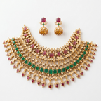 Navratna-Inspired Stone Necklace Set