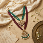 Dual-Layered Ruby Emerald Haar
