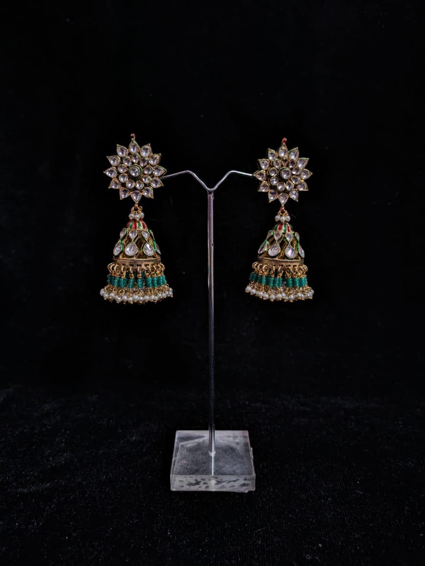 "Kundan Blossom Jhumkas"