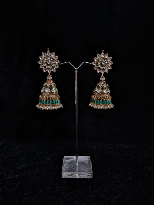 "Kundan Blossom Jhumkas"