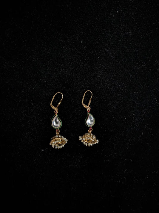 "Jadau Teardrop Earrings"