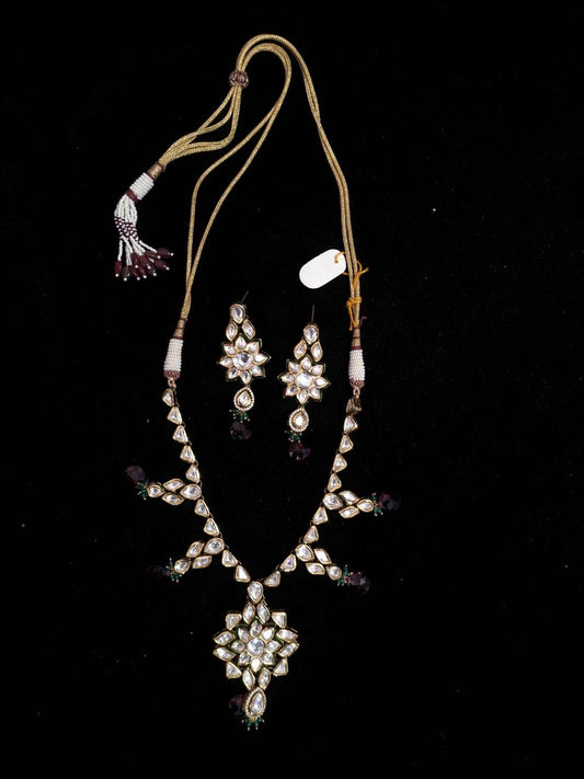 "Kundan Blossom Necklace Set"