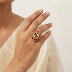 Floral Halo Statement Ring