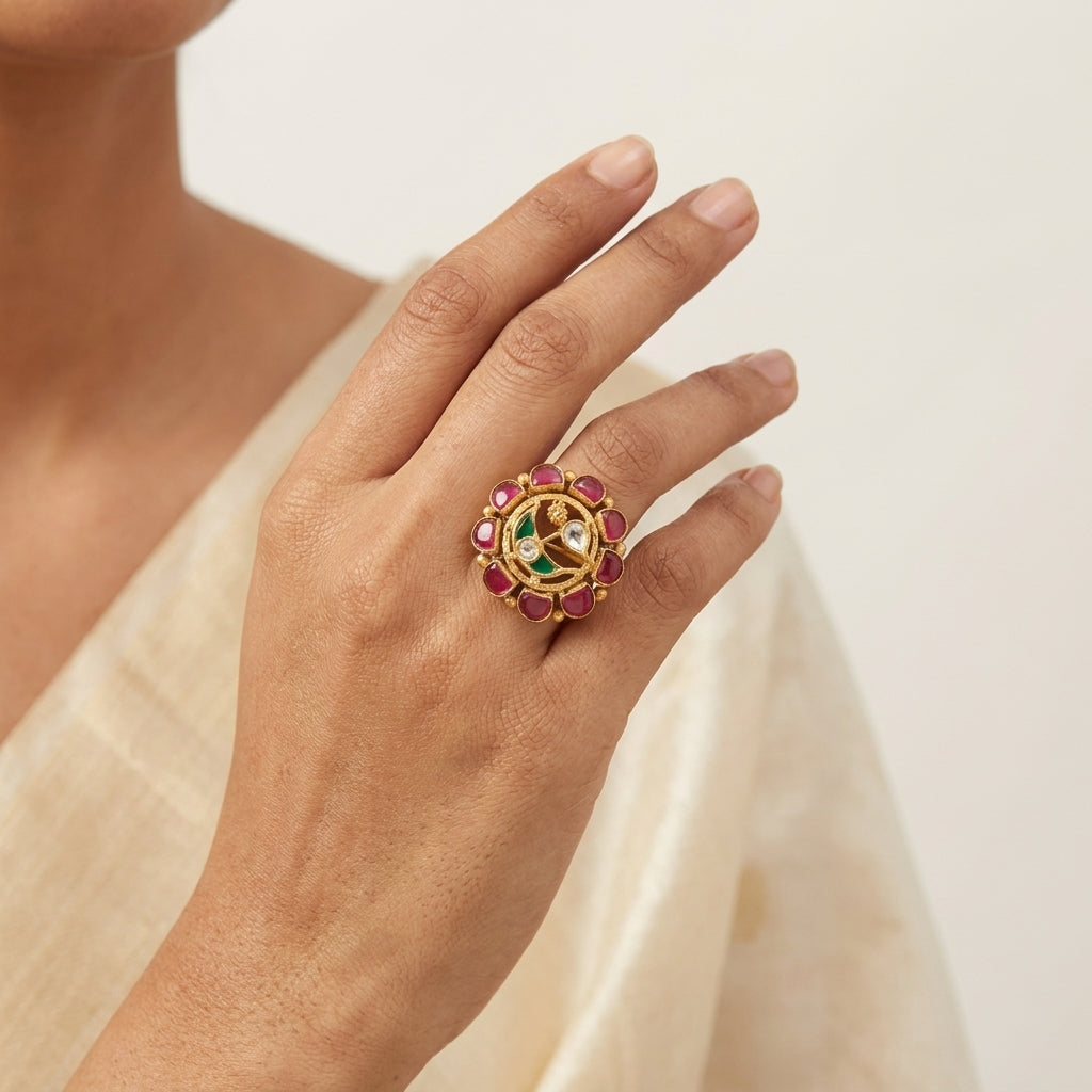 Floral Halo Statement Ring