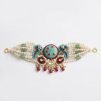 Peacock Accent Meenakari Choker Necklace