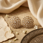 Polki Floral Cluster Stud Earrings