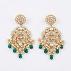 Emerald Bead Chandelier Earrings