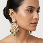 Emerald Bead Chandelier Earrings
