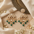 Emerald Bead Chandelier Earrings
