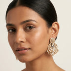 Polki Chandbali Chandelier Earrings
