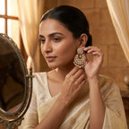 Polki Chandbali Chandelier Earrings