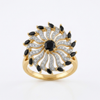 Black Crystal Statement Ring