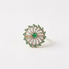 Green Crystal Statement Ring
