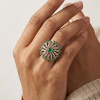 Green Crystal Statement Ring