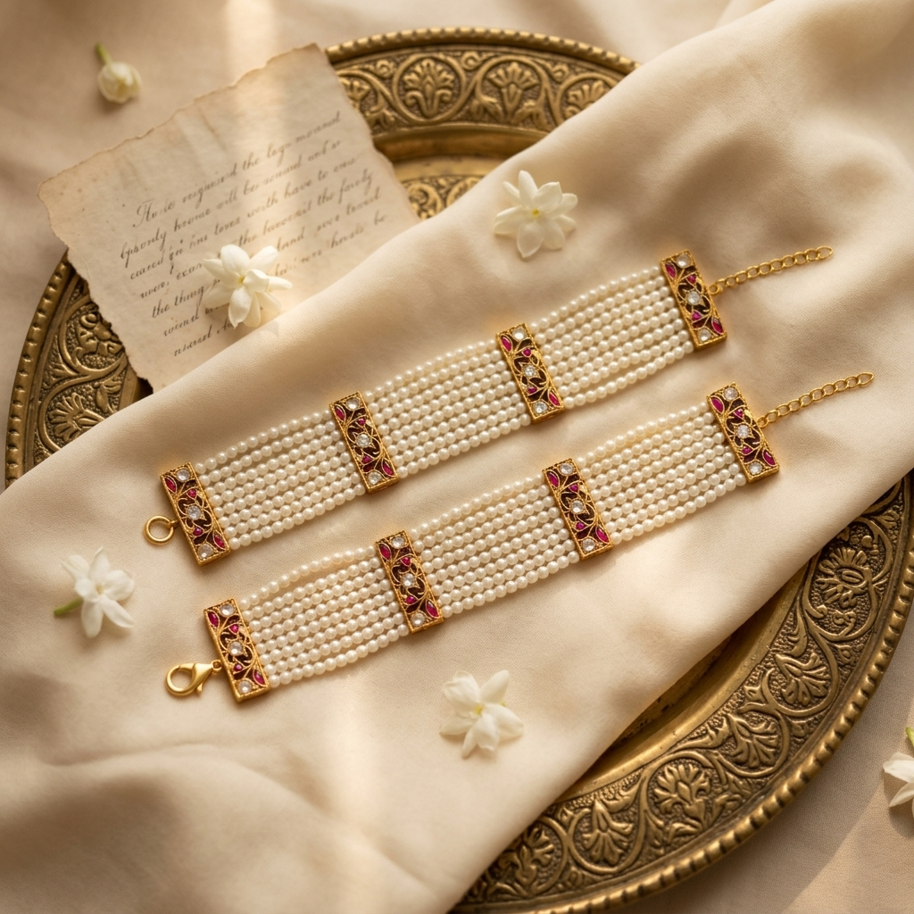 Ruby Multi-Strand Pearl Bracelet