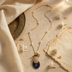 Sapphire Peacock Polki Pendant Necklace