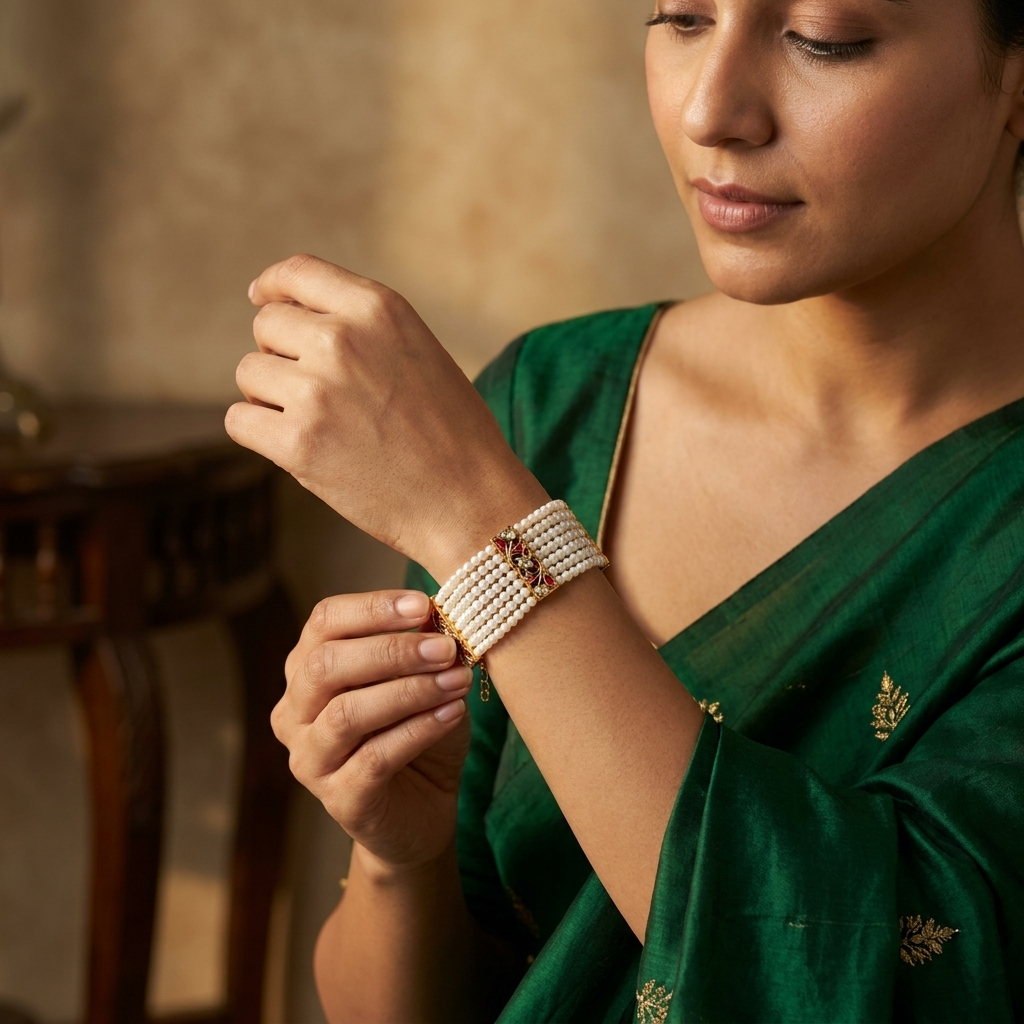 Ruby Multi-Strand Pearl Bracelet