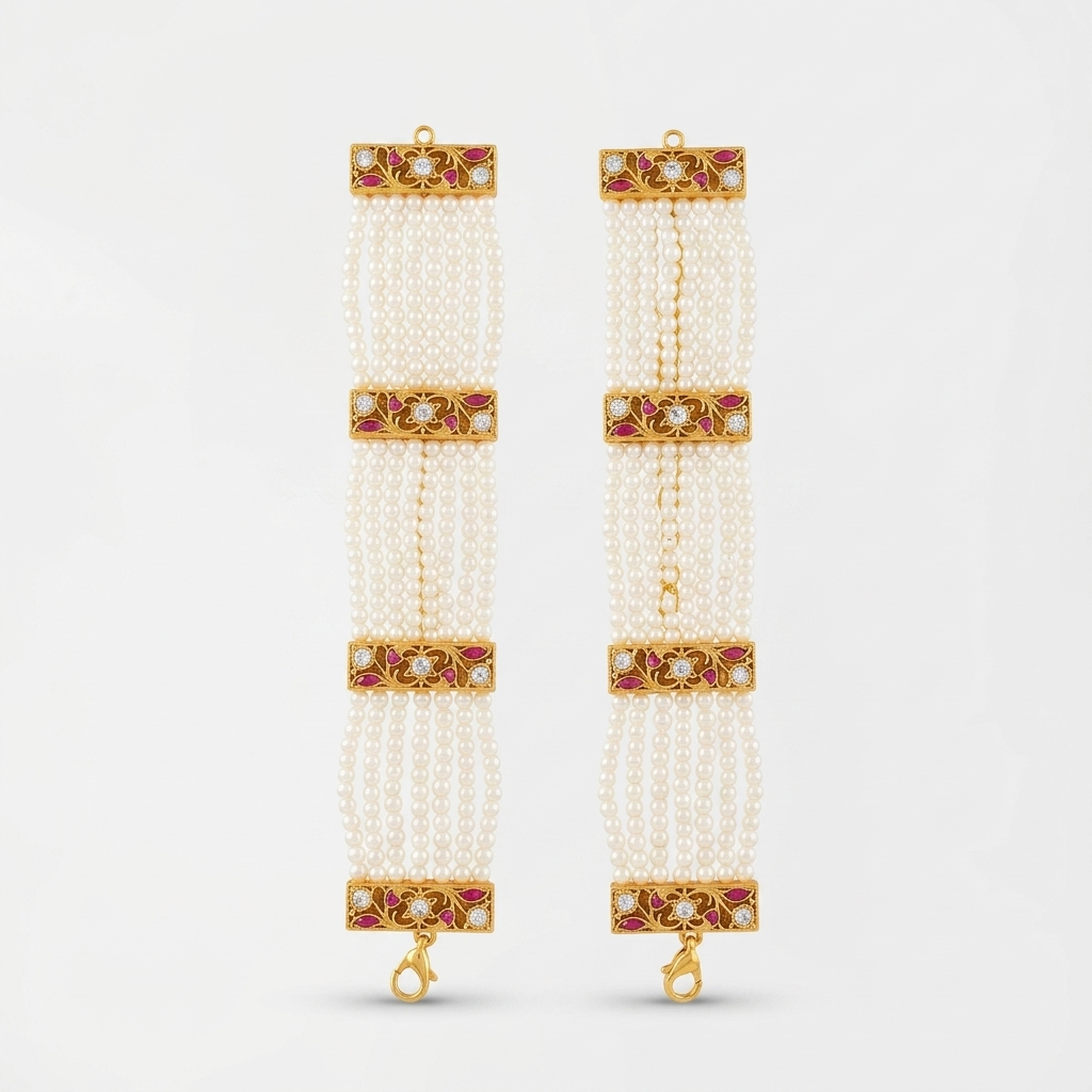 Ruby Multi-Strand Pearl Bracelet