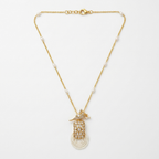 Ivory Peacock Polki Pendant Necklace