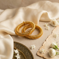 Classic Spiral Gold-Finish Metal Kada